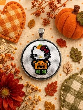 Hello Kitty Pumpkin Necklace Handmade